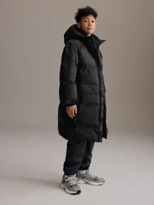 Black Premium Waterproof Longline Padded Puffer Coat (3-16yrs)