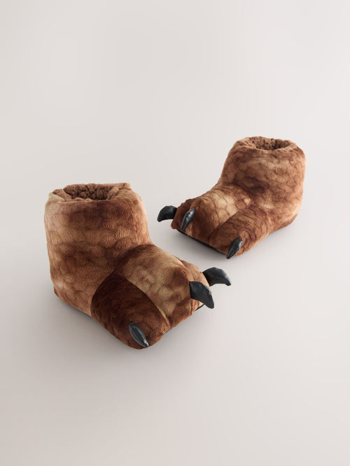 Brown Dinosaur Claw 3D Slipper Boots