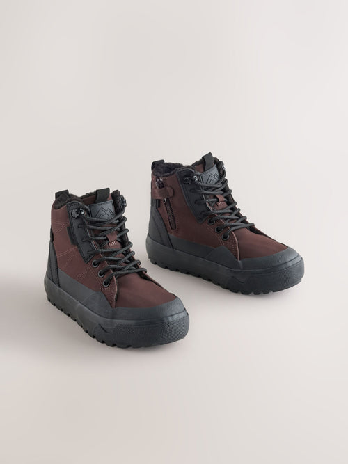 Chocolate Brown Standard Fit (F) Skate Cleat High Top Boots