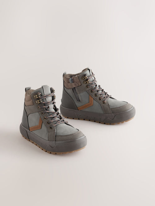 Grey Standard Fit (F) Skate Cleat High Top Boots