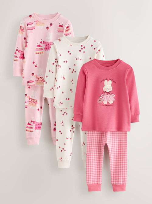 Pink Snuggle Pyjamas 3 Pack (9mths-12yrs)