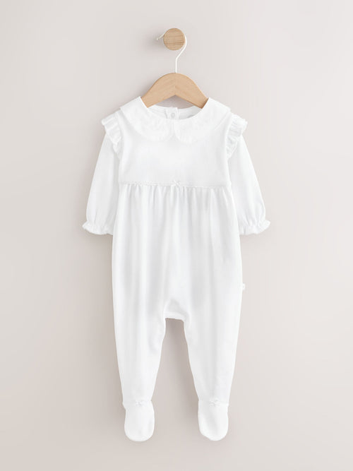 White Occasion Baby Sleepsuit (0-2yrs)