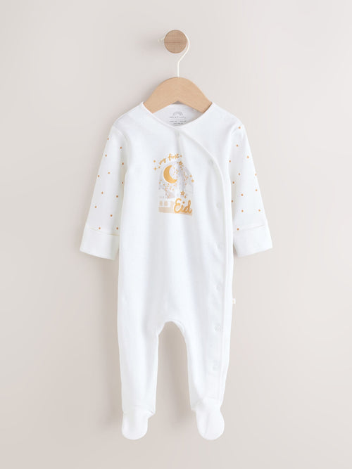White My First EID Baby Sleepsuit (0mths-2yrs)