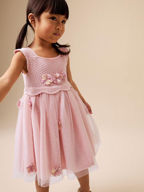 Pink Occasion Flower Dress (3mths-10yrs)