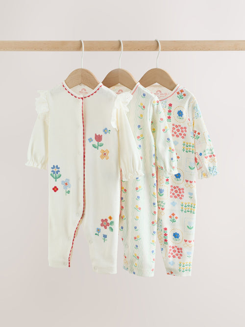 Red/White/Navy Baby Sleepsuits 3 Pack (0mths-3yrs)