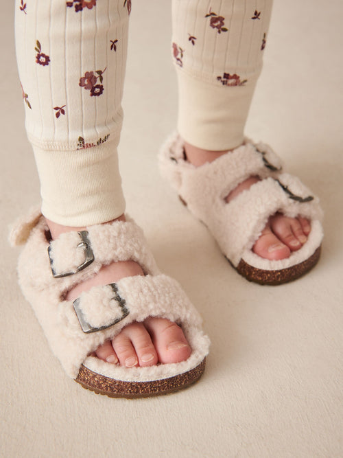 Neutral Borg Corkbed Two Strap Slippers