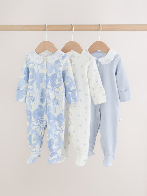 Blue Sleepsuits 3 Pack (0mths-2yrs)