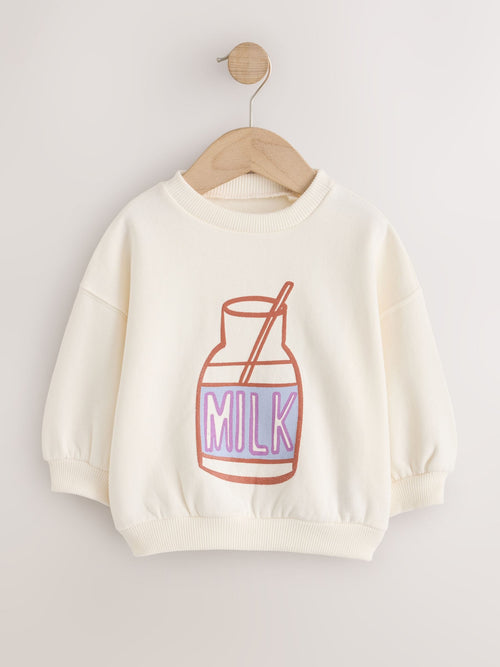 Cream Milk Crew Neck Sweatshirt (3mths-7yrs)