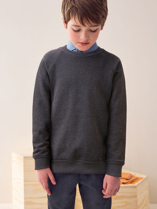 Charcoal Crew Neck School Sweater (3-16yrs)