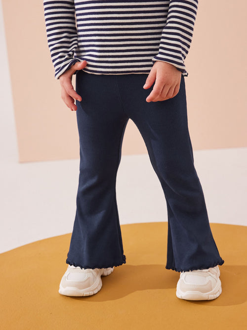 Navy Rib Flare Leggings (3mths-7yrs)