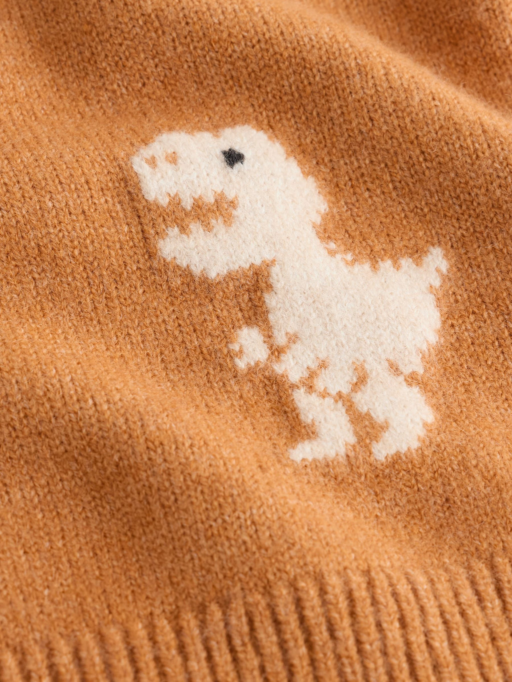 Tan Brown All Over Character Knitted Crew Neck Jumper (3mths-7yrs)