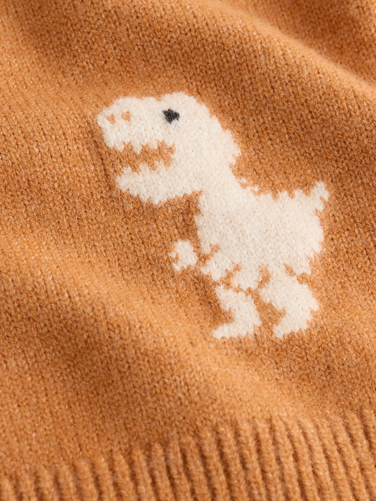 Tan Brown All Over Character Knitted Crew Neck Jumper (3mths-7yrs)
