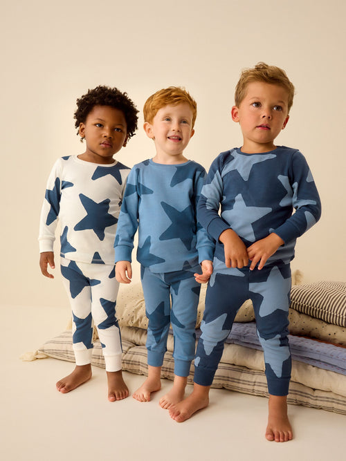 Blue/Navy Snuggle Pyjamas 3 Pack (9mths-10yrs)