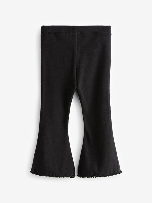 Black Rib Flare Leggings (3mths-7yrs)