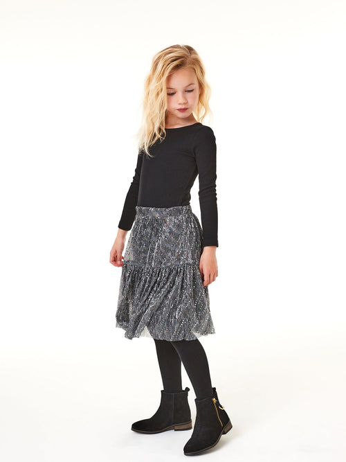 Black Long Sleeve Ribbed Top (3-16yrs)
