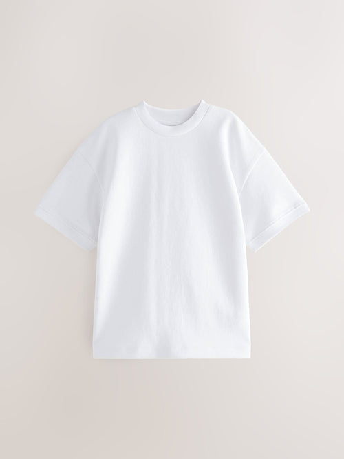 White Relaxed Fit Heavyweight T-Shirt (3-16yrs)