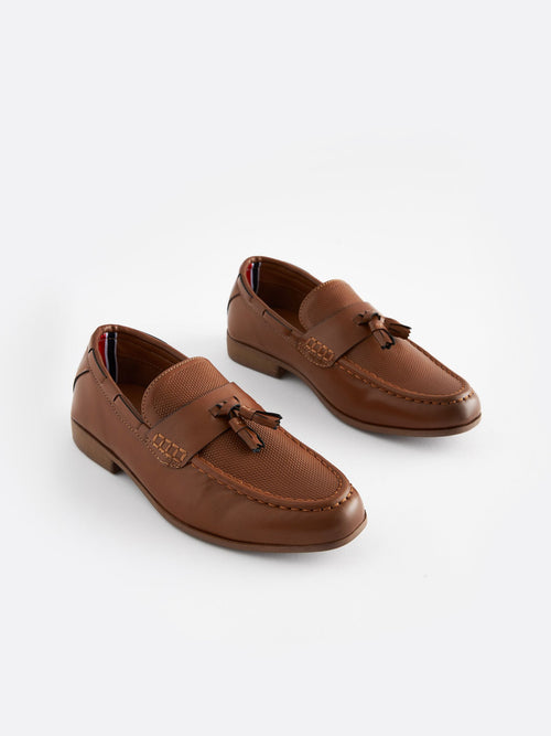Tan Tassel Smart Loafers