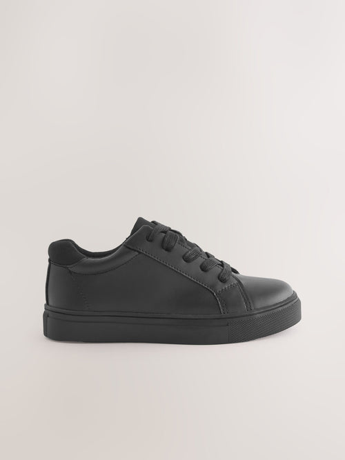 Black Standard Fit (F) Lace Up School Shoes
