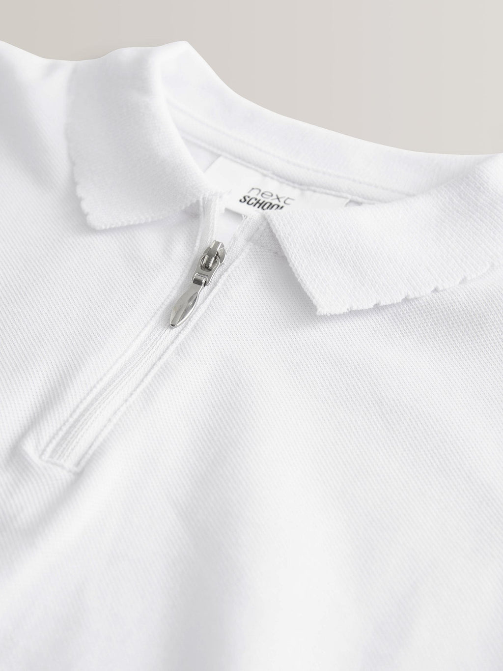White Girls 2 Pack 100% Cotton Zip Polo Shirts (3-16yrs)