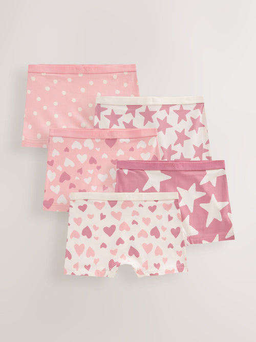 Pink Short Briefs 5 Pack (2-16yrs)
