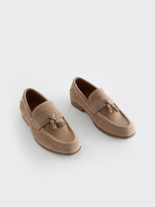 Neutral Beige Smart Loafers