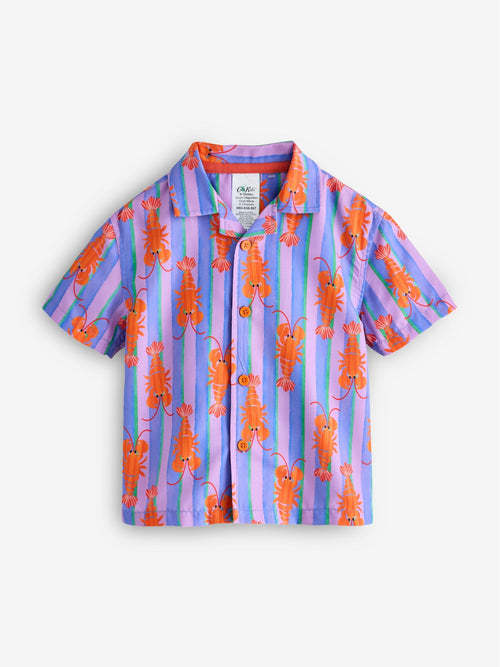 Pink/Lilac Lobster Stripe Printed Shirt (12mths-7yrs)