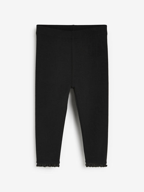 Black Lace Trim Leggings (3mths-7yrs)