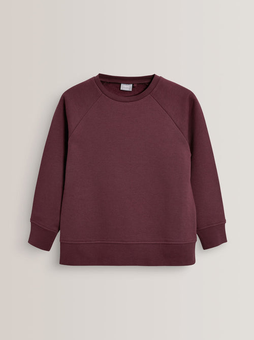 Burgundy Red Crew Neck School Sweater (3-16yrs)