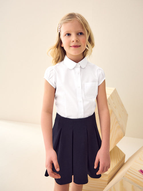 White Girls Puff Sleeve School Blouse (3-16yrs)