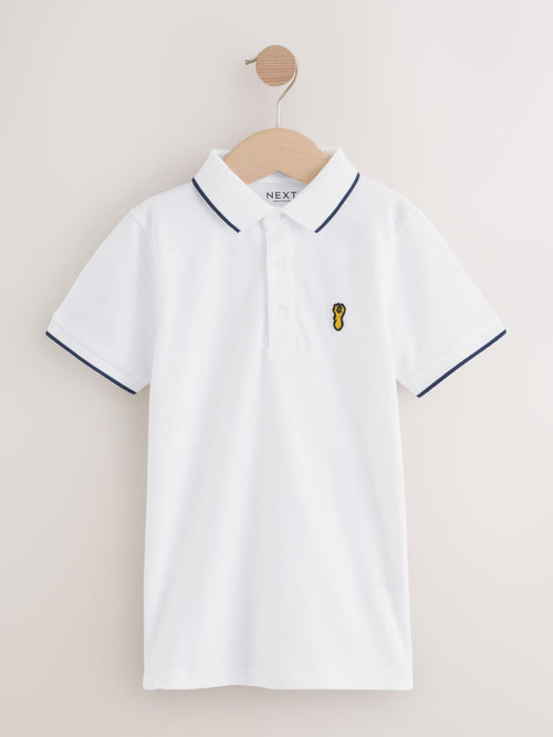 Stag White Short Sleeve Polo Shirt (3-16yrs)