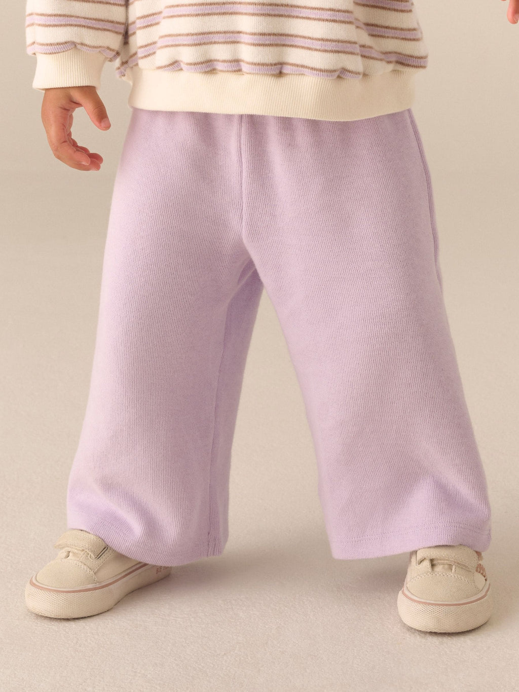 Cream Long Sleeve Top and Wide Leg Trousers Set (3mths-7yrs)