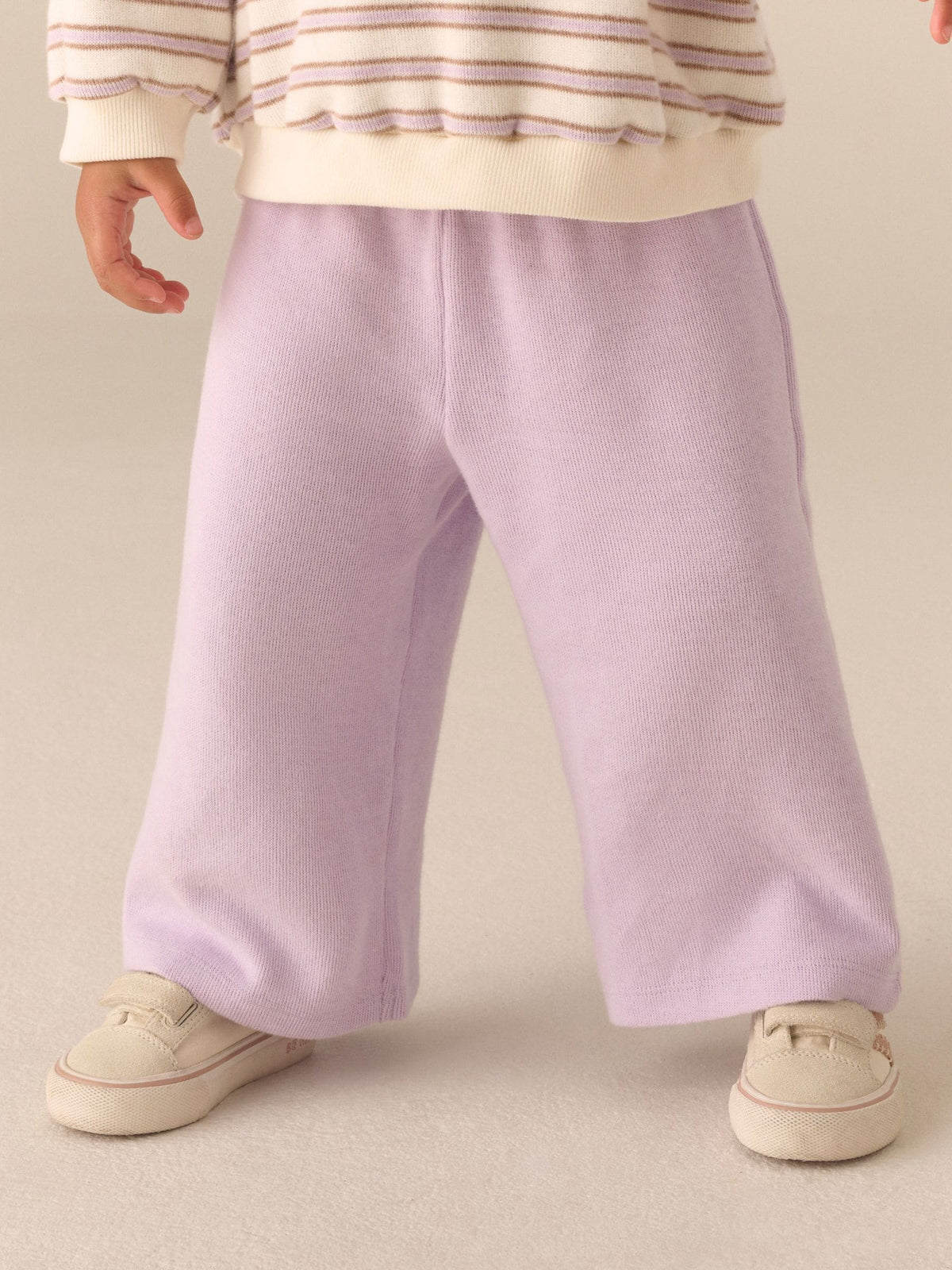 Cream Long Sleeve Top and Wide Leg Trousers Set (3mths-7yrs)