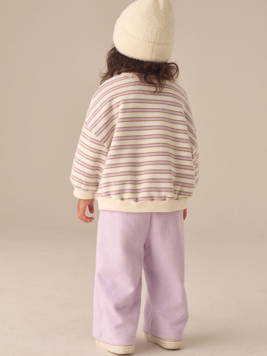 Cream Long Sleeve Top and Wide Leg Trousers Set (3mths-7yrs)