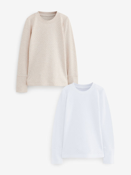 Oatmeal Long Sleeve Thermal Top (2-16yrs)