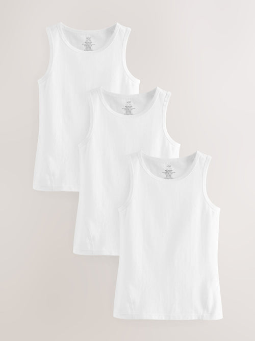 White Kind to Skin 3 Pack Vests (1.5-12yrs)