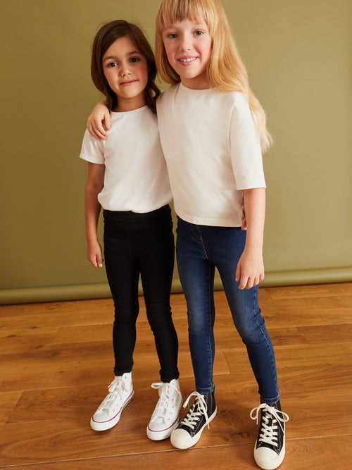 Black/Dark Denim Elasticated Waist Jeggings 2 Pack (3-16yrs)