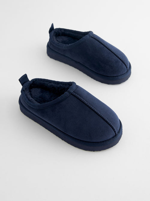 Navy Blue Cosy Mule Slippers