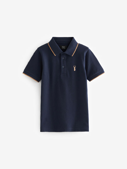 Stag Navy Blue Short Sleeve Polo Shirt (3-16yrs)