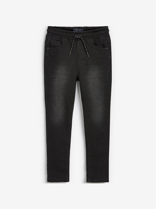 Black Skinny Fit Stretch Elasticated Waist Jeans (3-16yrs)