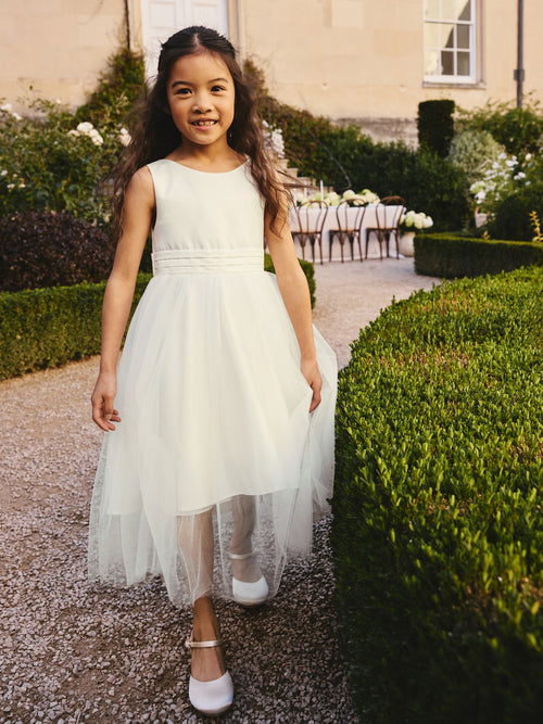 Ivory Cream Flower Girl Bow Dress (3mths-16yrs)