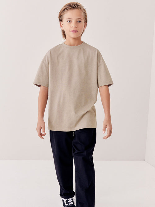 Brown Natural Relaxed Fit Short Sleeve T-Shirt (3-16yrs)