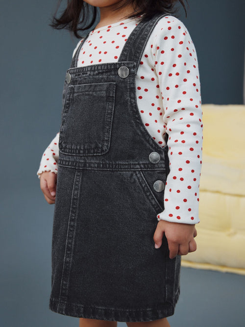 Black Denim Pinafore Dress (3mths-7yrs)