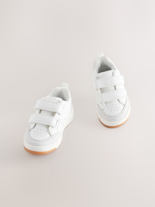 White Touch Fastening Two Strap Trainers