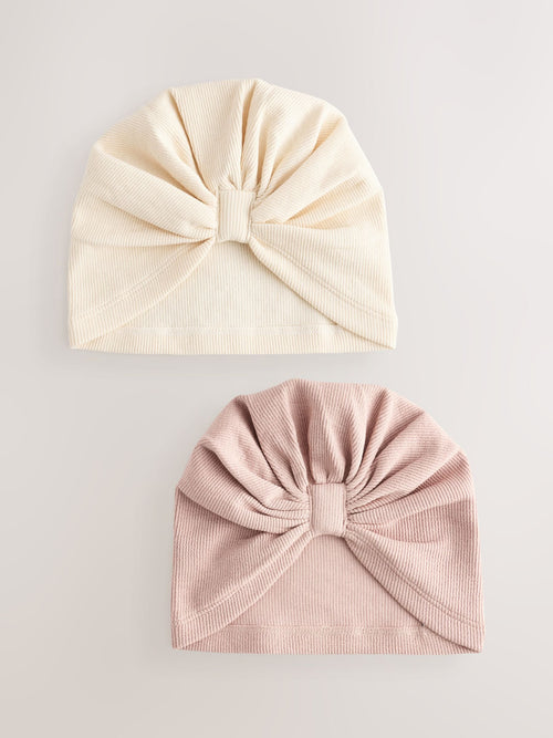Neutral 2 Pack Baby Turbans (0-18mths)