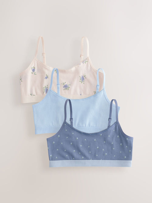 Blue Crop Tops 3 Pack (5-16yrs)