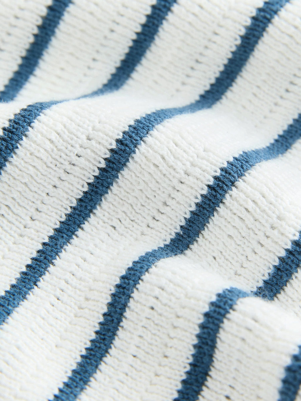 Navy Blue/White Button Neck Knitted 100% Cotton Polo Shirt (3mths-7yrs)