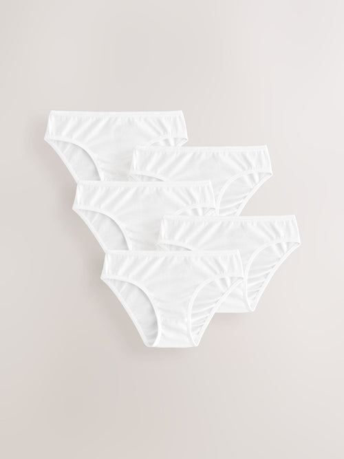 White Bikini Briefs 5 Pack (5-16yrs)