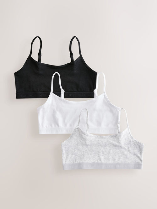Black/White/Grey Strappy Crop Tops (5-16yrs)