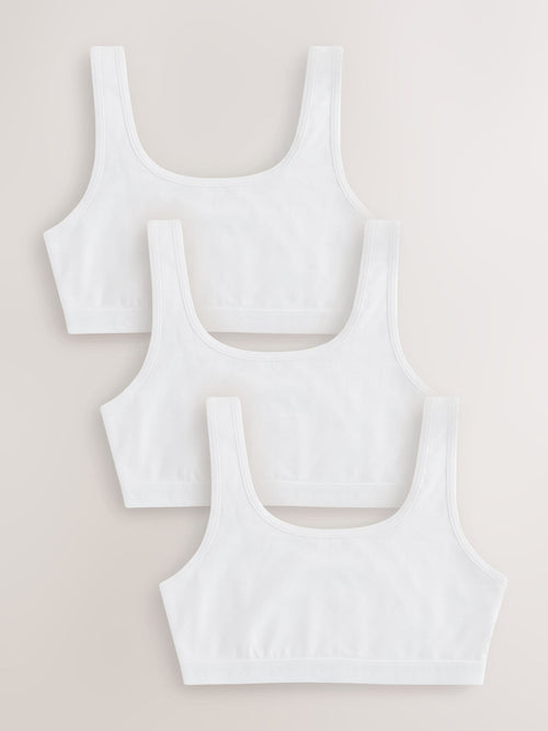 White Scoop Crop Tops 3 Pack (5-16yrs)