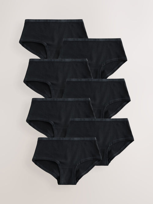 Black Hipsters 7 Pack (2-16yrs)
